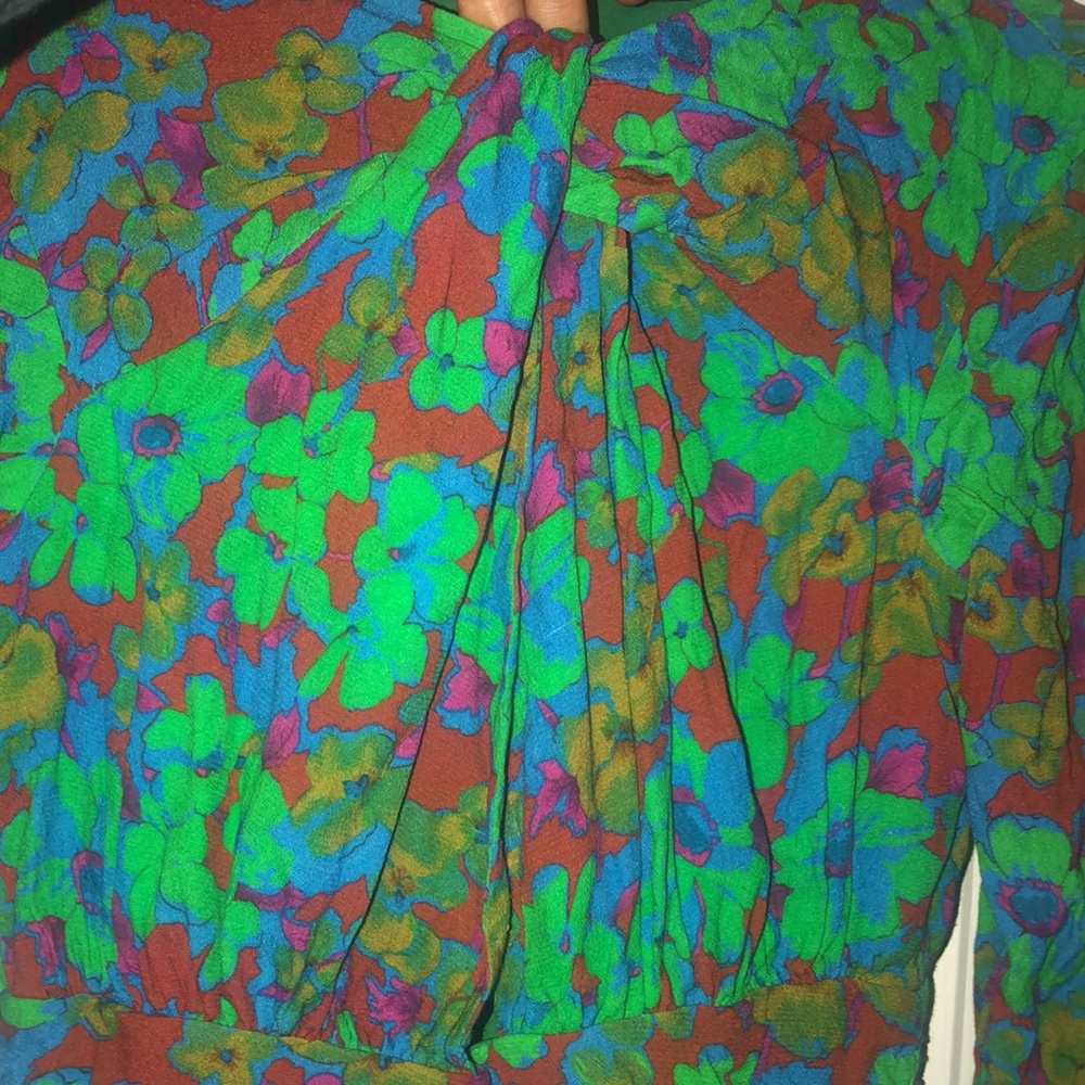 Zara NWOT Floral Ruched dress - Picture 5 of 9